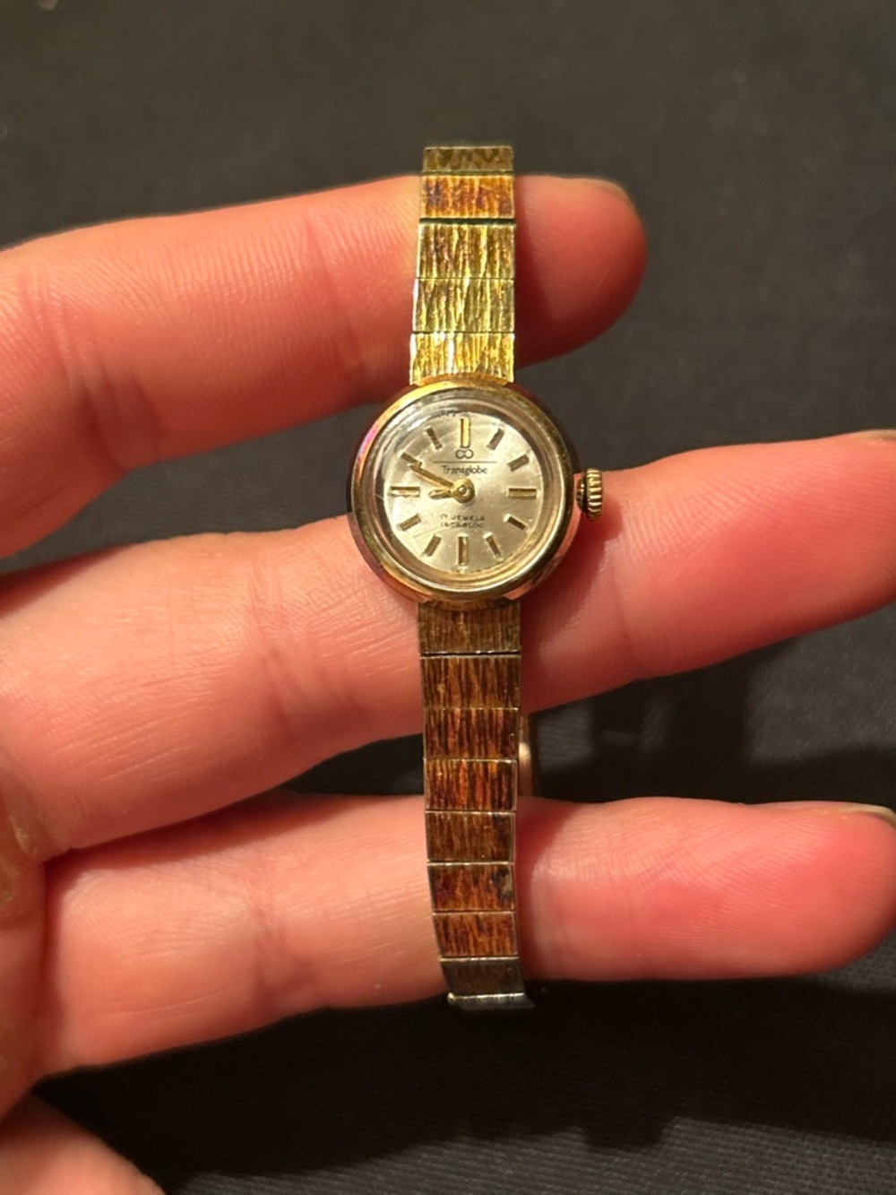 Vintage Transglobe 17 Jewels Incabloc Ladies Watch (Not Running)